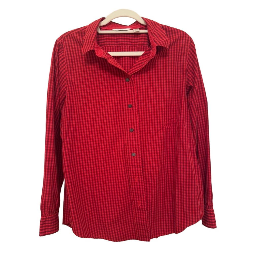 Liz Claiborne | Women’s Red and Black Checked Shirt Size XL